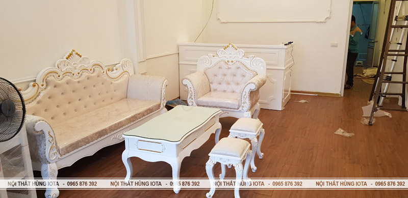Sofa tân cổ điển đẹp giá rẻ cho spa Elysa Beauty & Spa