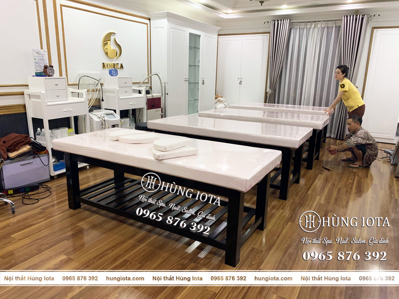 Giường massage body gỗ cho thẩm mỹ viện Korea Hà Nội