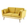 Sofa đơn giản màu vàng có tựa cho gia đình