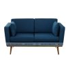 Sofa spa đơngiản màu xanh đệm, tím than