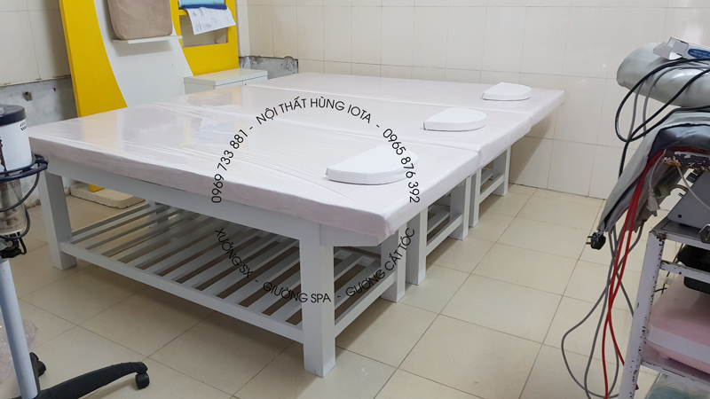 Lắp đặt sản phẩm nội thất spa tại Tiên Du Bắc Ninh - GIường spa, xe đẩy spa, tủ spa