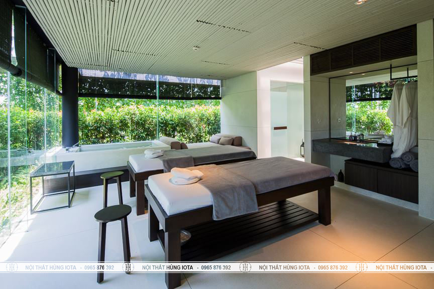 Giường spa cao cấp cho khách sạn đẹp màu đen hàng thiết kế