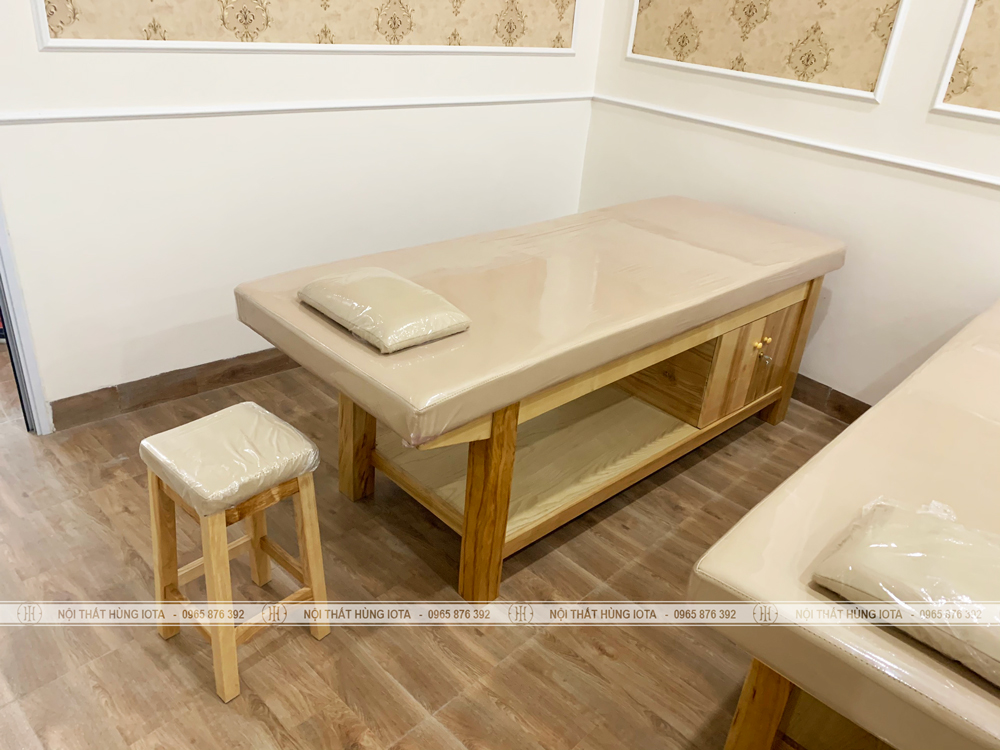 Giường massage body có tủ lắp đặt tại Lào Cai cho THẩm mỹ viện SH Spa