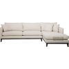 Ghế sofa cho chung cư kiểu dáng chữ L màu trắng hồng nhạt vải nỉ thô
