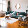 Ghế sofa chung cư màu xanh lục đẹp giá rẻ phong cách decor