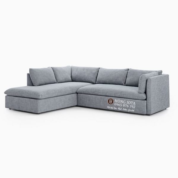 Sofa chung cư kiểu chữ L màu tím xám đẹp giá tại xưởng