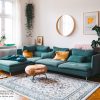 Sofa chung cư màu xanh lục decor đẹp giá xưởng