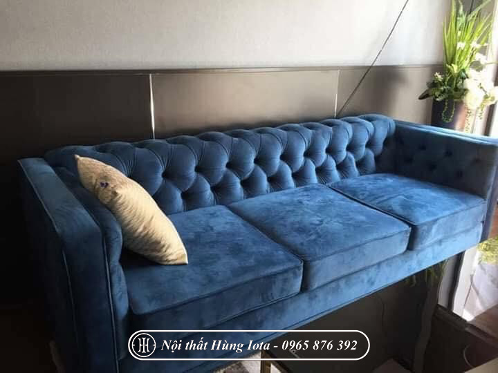 Sofa spa tân cổ điển màu xanh đẹp giá rẻ