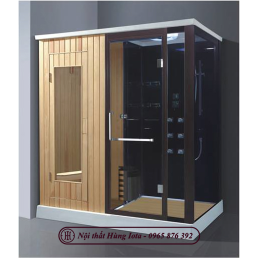 Phòng xông hơi spa 2 in 1 có cửa gỗ, hình chữ nhật HIP-9012(L/R) đẹp sang