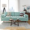 Ghế sofa nhung màu xanh lơ cho gia đình