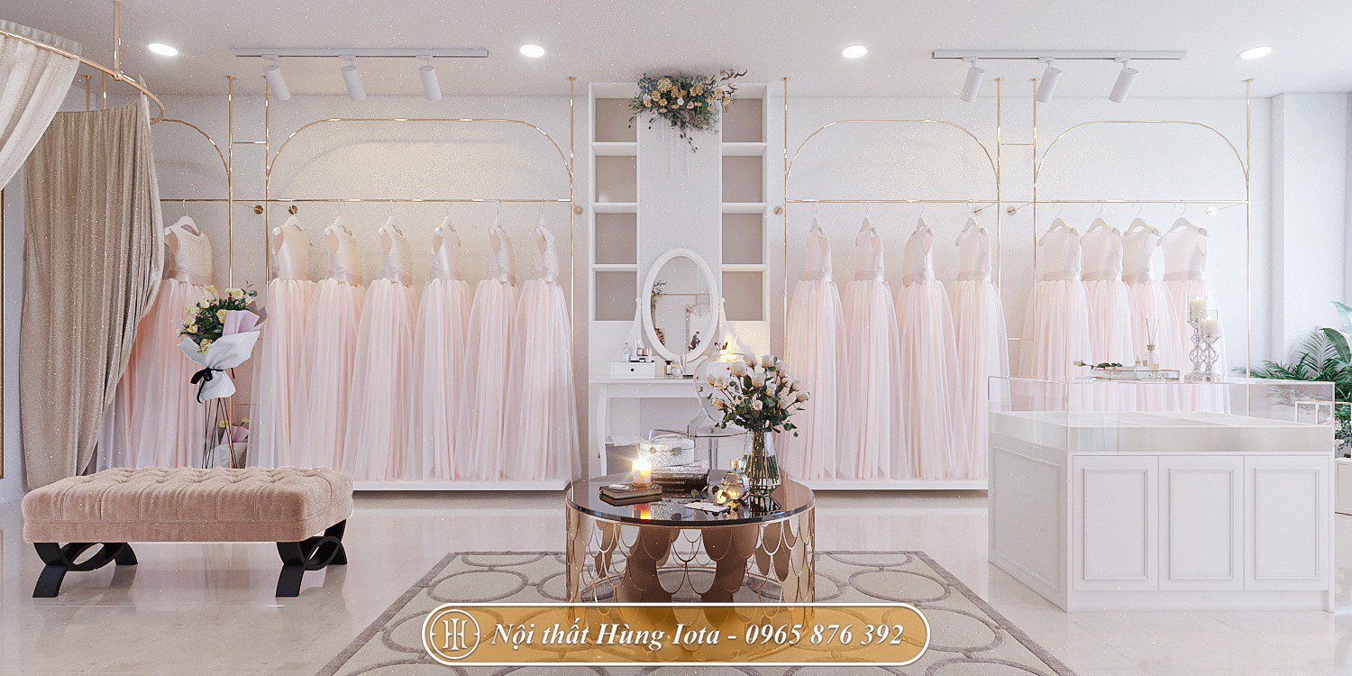 Thiết kế nội thất cửa hàng váy cưới trọn gói theo yêu cầu