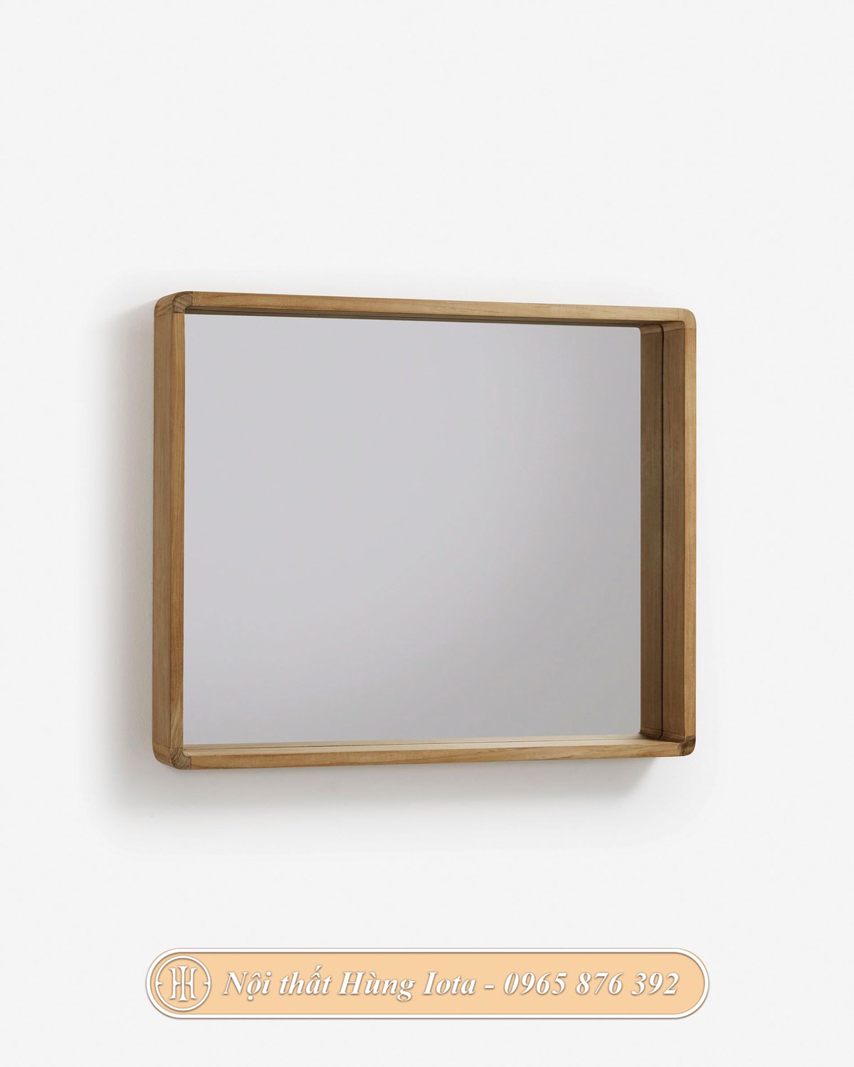 Gương soi nhà tắm khung gỗ treo tường mẫu mã đẹp hiện đại GNT02