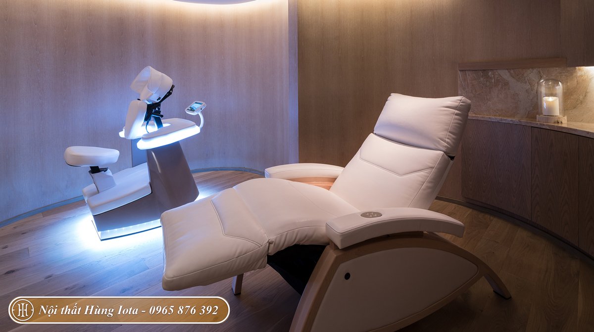 Ghế massage spa cao cấp màu trắng 