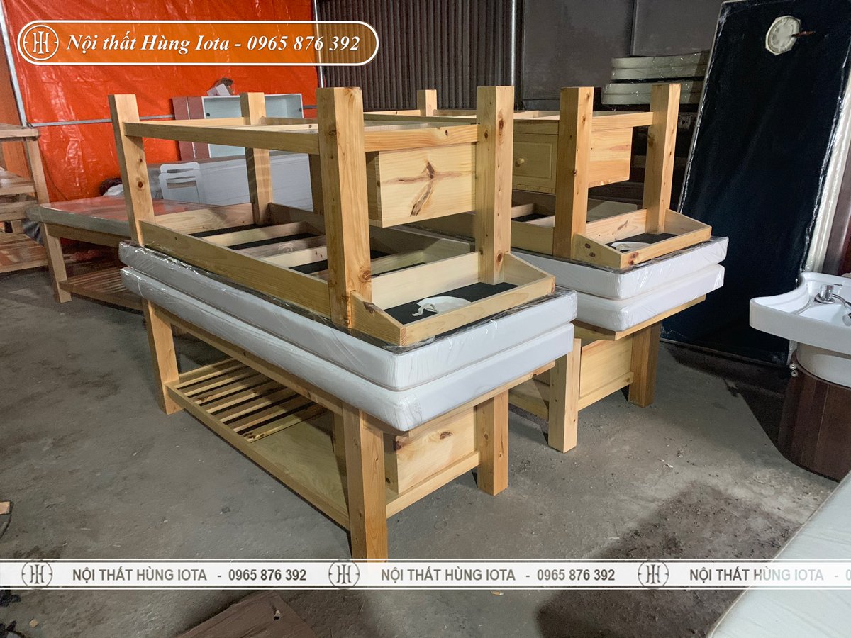 Giường massage spa gỗ thông cao cấp giá rẻ tại xưởng 