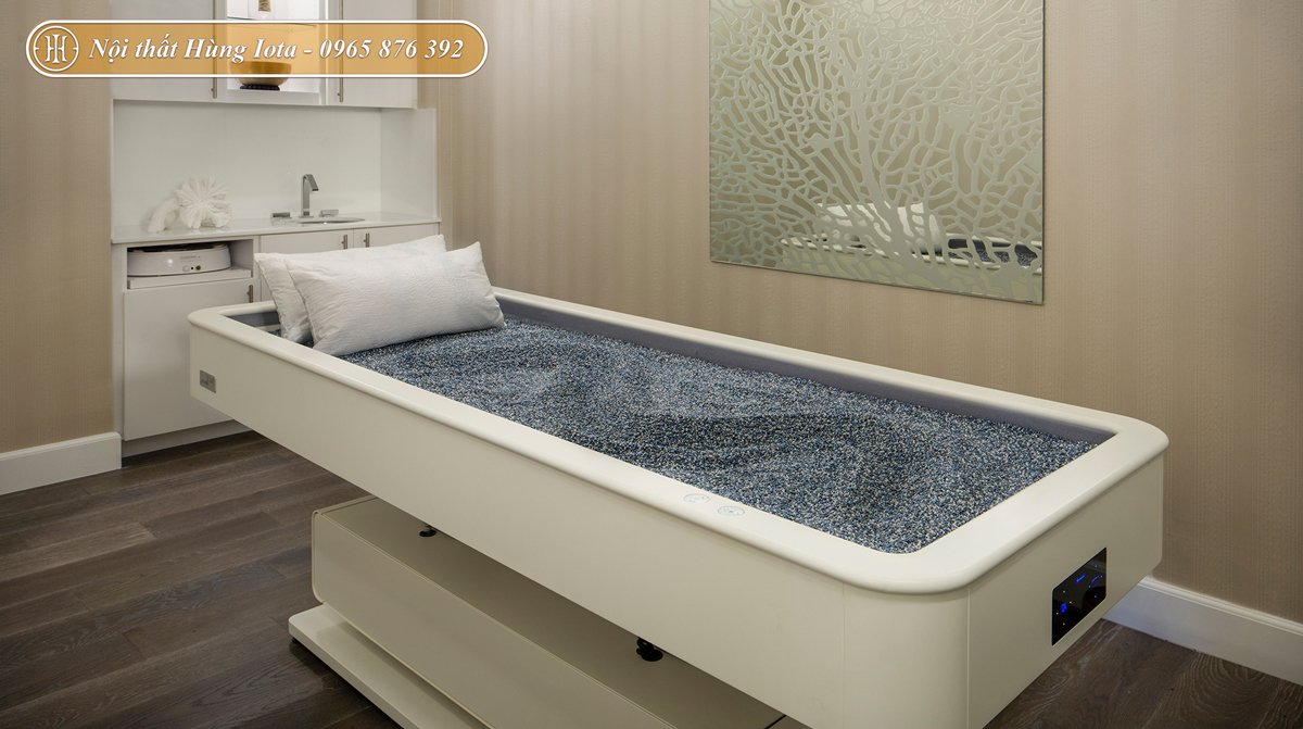 Giường massage spa cao cấp màu trắng