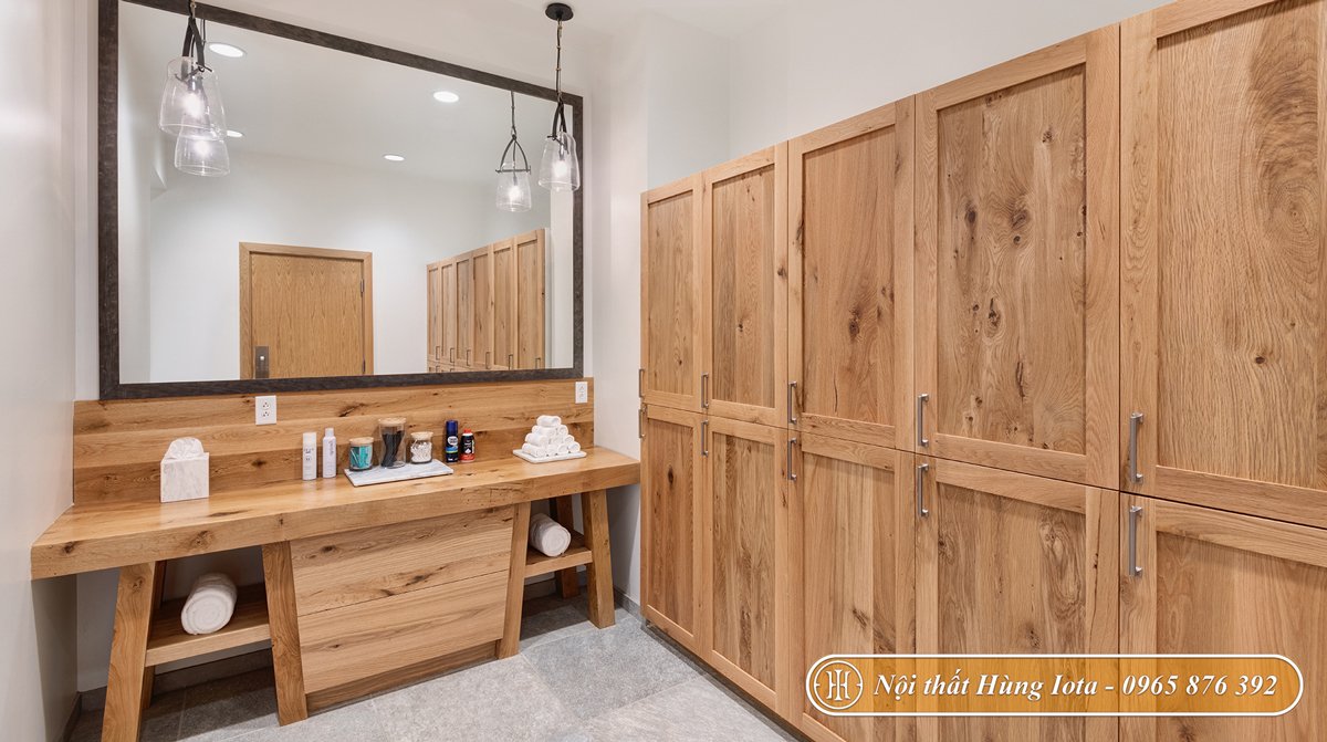 Thiết kế nội thất spa chất liệu gỗ tự nhiên bền đẹp 