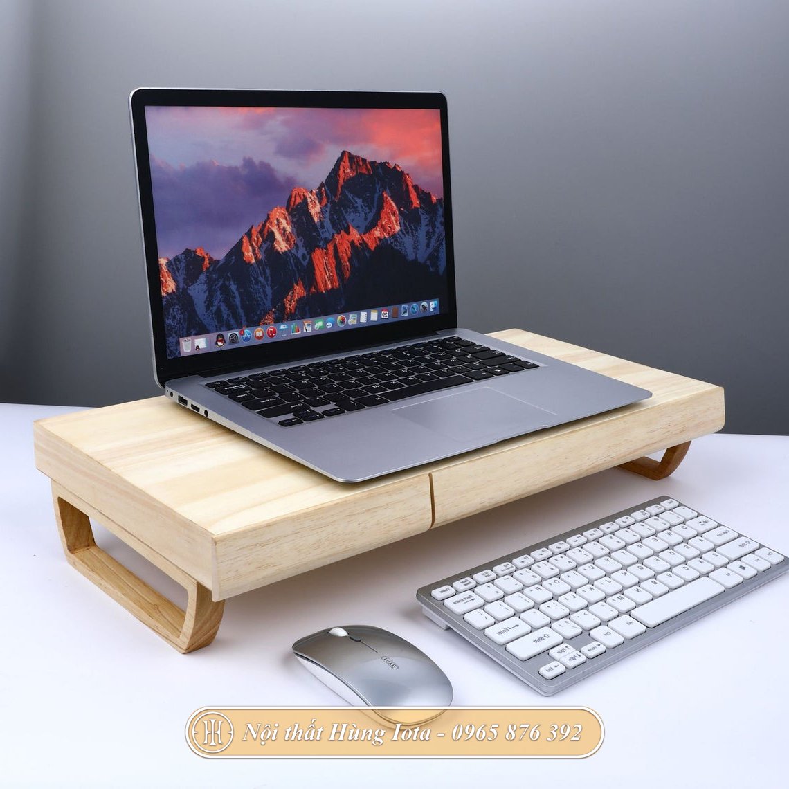 Kệ đỡ laptop bằng gỗ thông cao cấp
