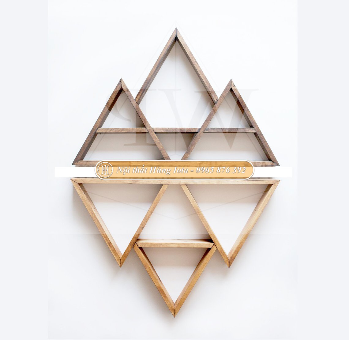 Kệ gỗ treo tường decor hình tam giác độc đáo