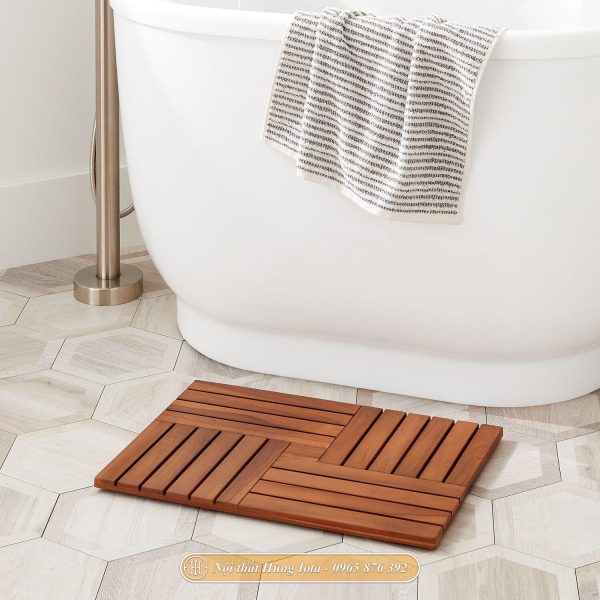 Tấm lót sàn nhà tắm chống trơn trượt màu gỗ tự nhiên