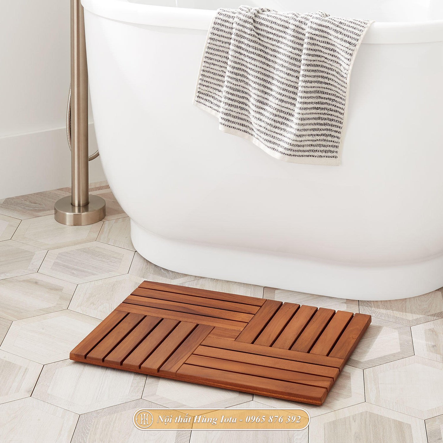 Tấm lót sàn phòng tắm bằng gỗ chống thấm nước cao cấp, giá rẻ KG53