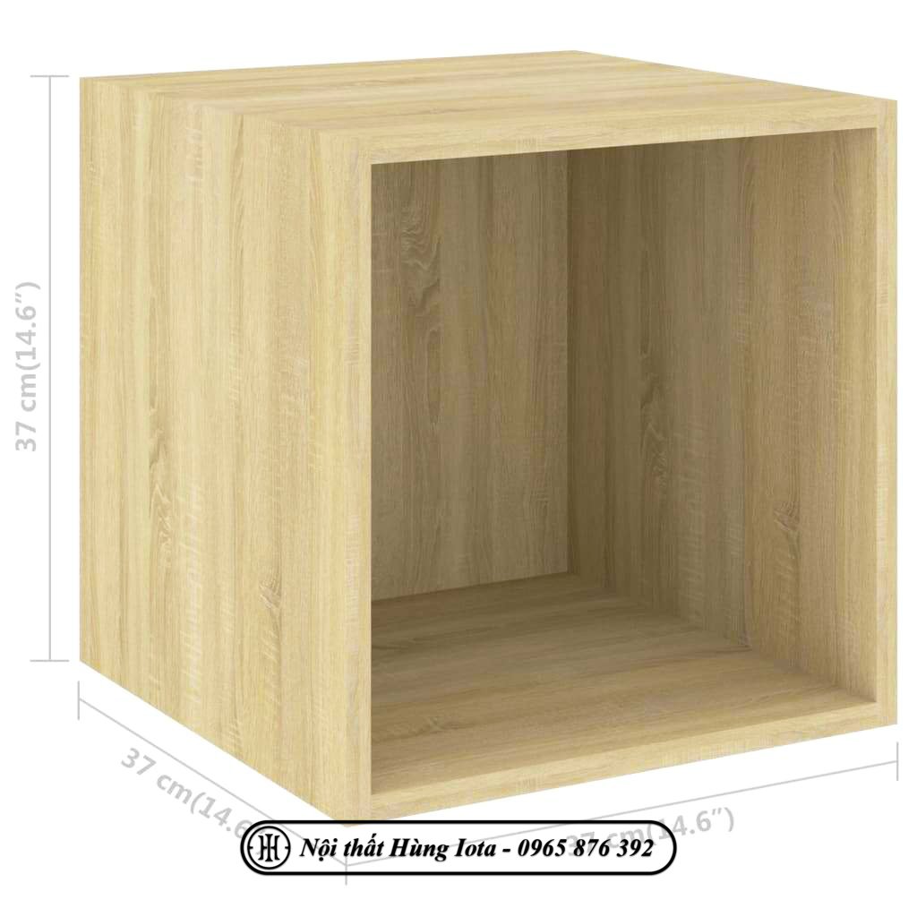 Tủ ô vuông treo tường màu gỗ nhỏ gọn, công dụng đa năng TDD63