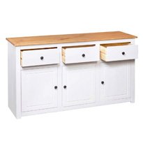 Tủ gỗ đa năng màu trắng nhiều ngăn kéo và hộc đựng đồ TDD42