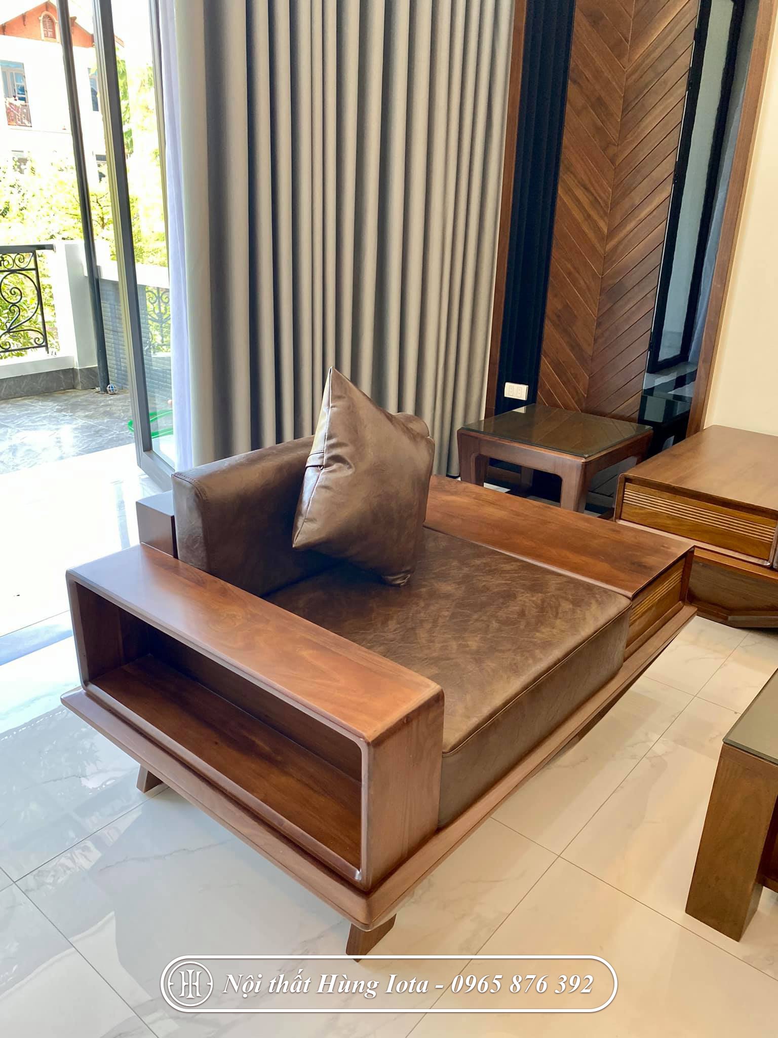 Ghế sofa gỗ óc chó đẹp giá rẻ tại Hải Phòng