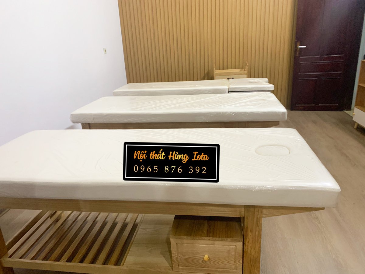 Lắp đặt giường massage spa có tủ đựng đồ tại Long Biên