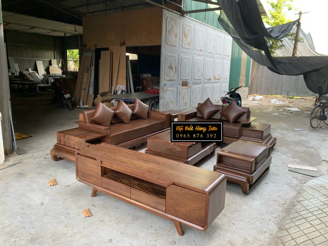 Xưởng sản xuất sofa gỗ óc chó đep cao cấp