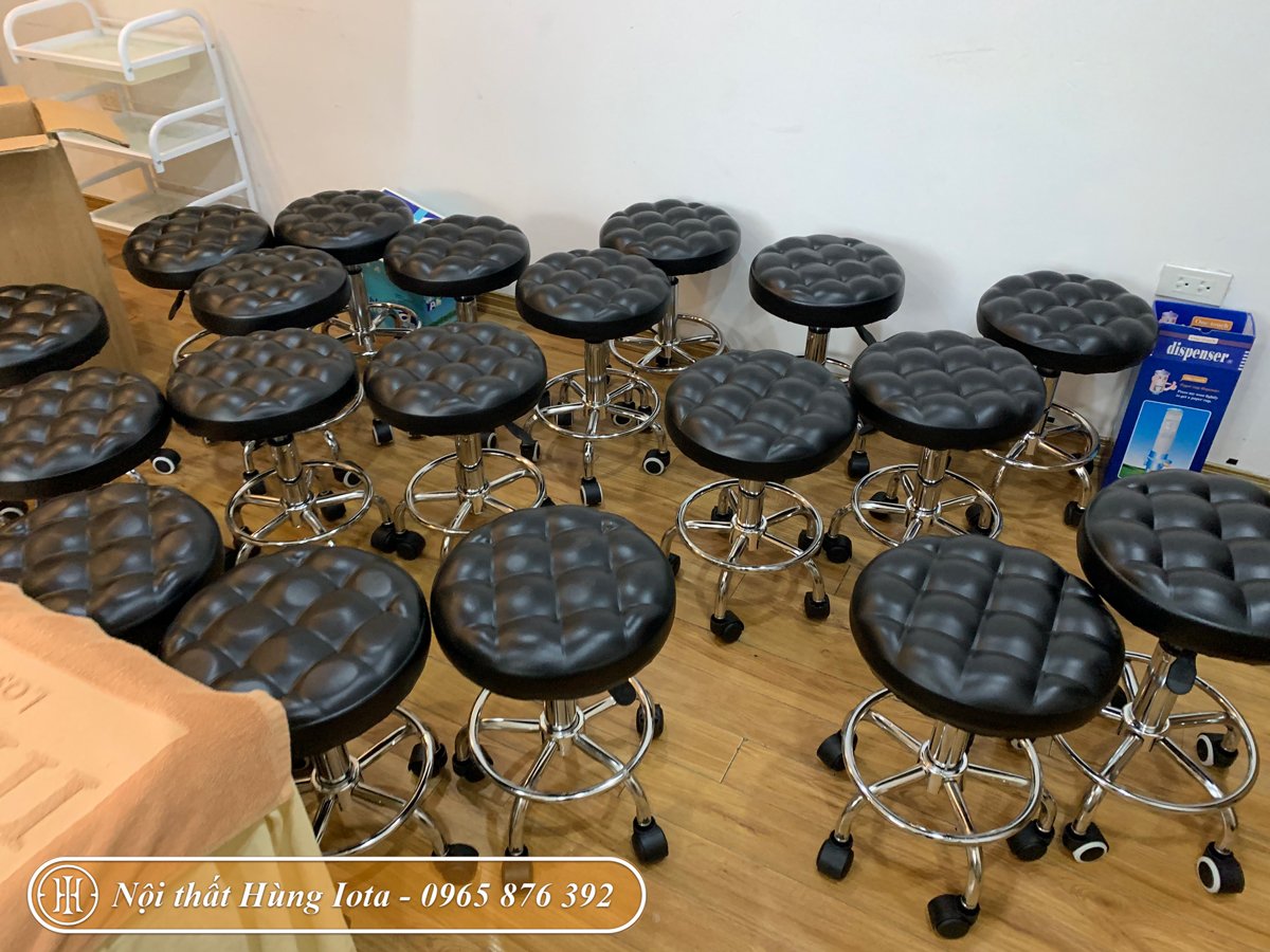 Ghế inox tròn xoay cho spa, salon tóc tại Hà Nội