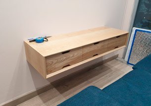 Thumb lắp đặt bàn làm việc treo tường 3 ngăn kéo gỗ giá rẻ