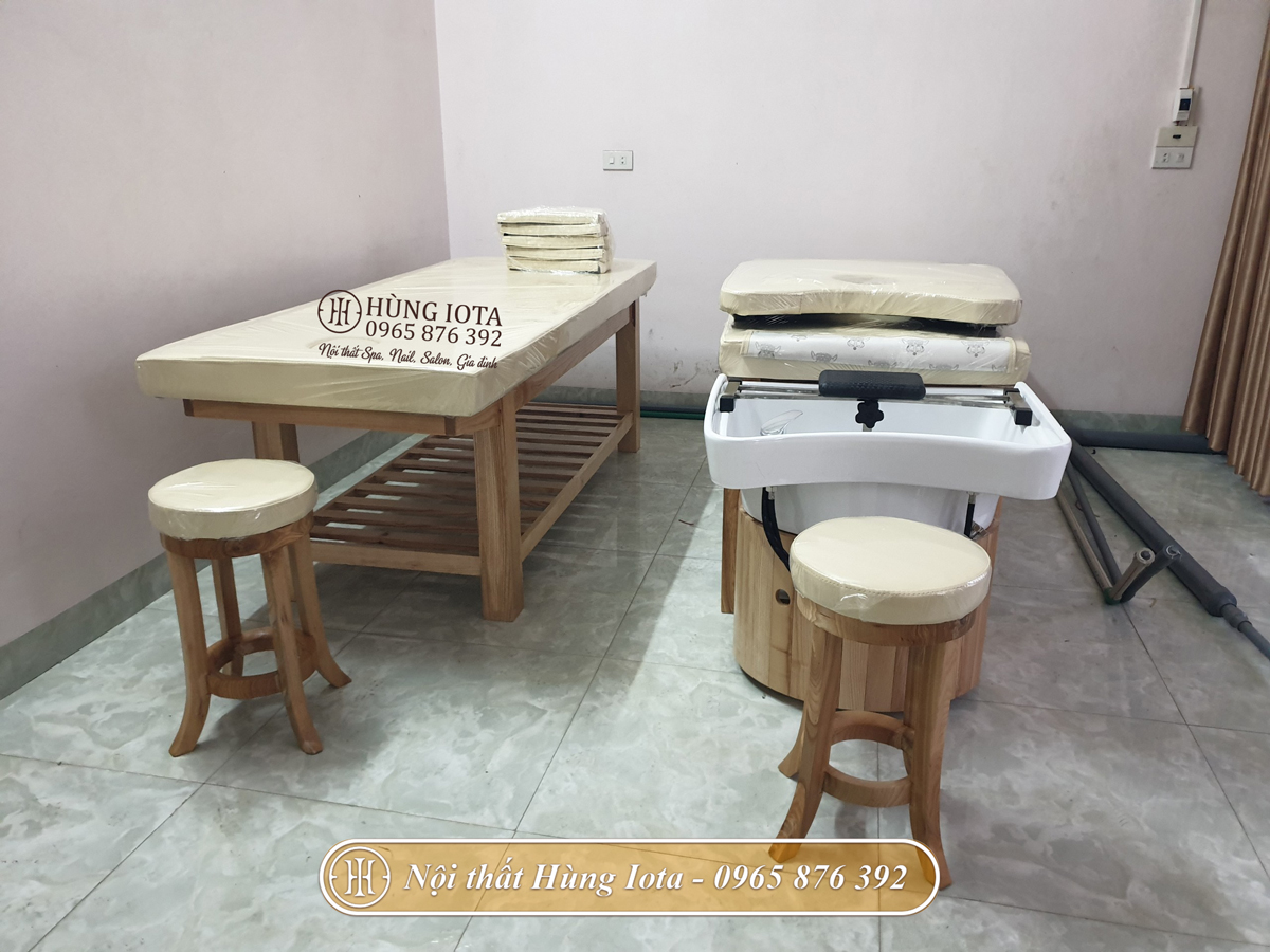 Giường gội đầu dưỡng sinh và giường massage spa ở Ninh Bình