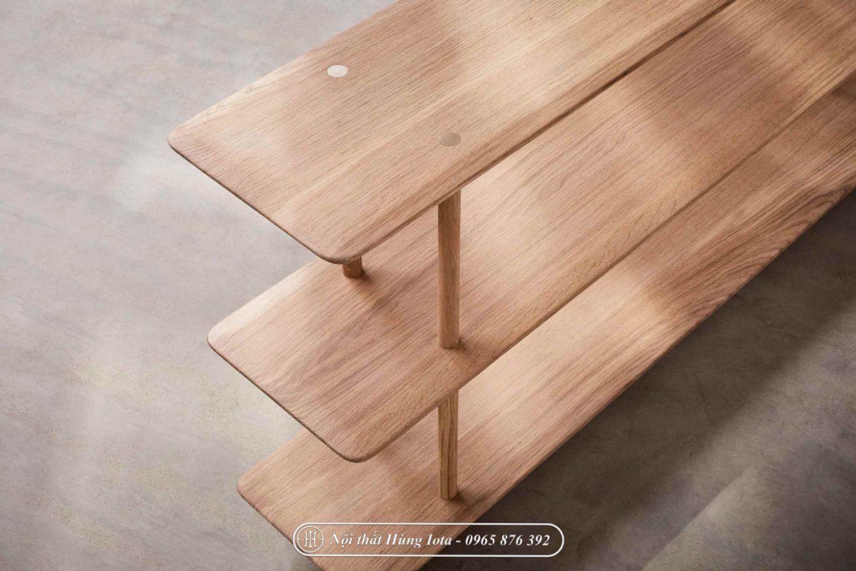 Kệ thang gỗ đơn giản đựng giày dép phụ kiện decor
