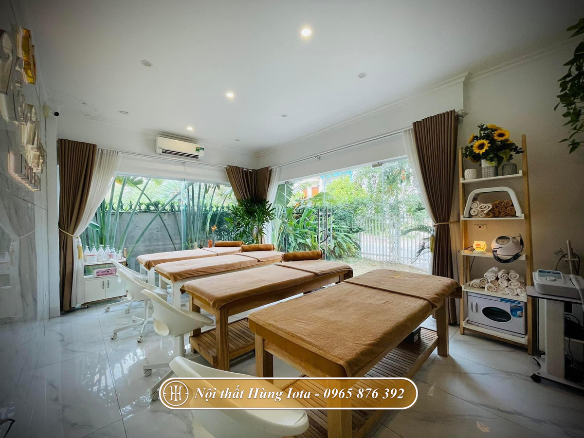 Lắp đặt giường massage gỗ cao cấp cho khách sạn ở Quảng Ninh