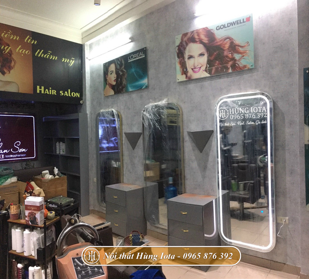 Setup nội thất salon tóc đẹp hiện đại tại Nam Định