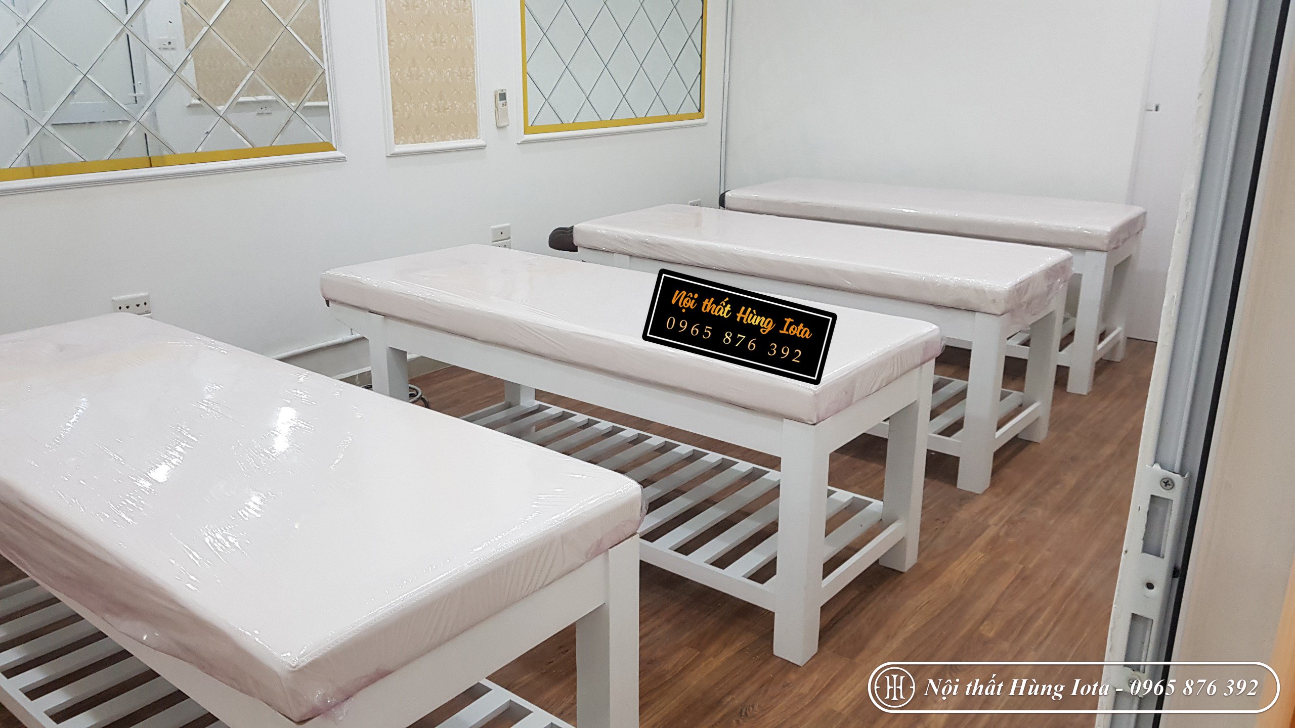 Lắp đặt giường spa gỗ thông cao cấp tại Ninh Bình