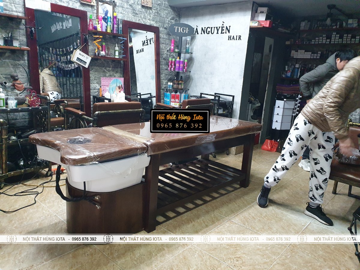 Setup giường gội đầu 2 in 1 bồn sứ giá rẻ ở Bắc Ninh