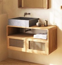 Tủ nhỏ treo tường dưới gương nhà tắm gỗ decor TDD94