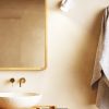 Gương treo nhà tắm màu gỗ hình chữ nhật