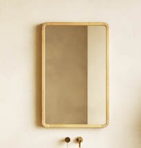 Gương hình chữ nhật treo nhà tắm màu gỗ đơn giản GNT001