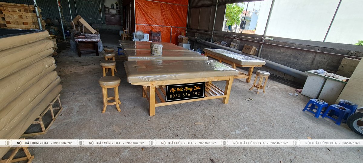 Giường spa gỗ sồi giá rẻ ở Ninh Bình