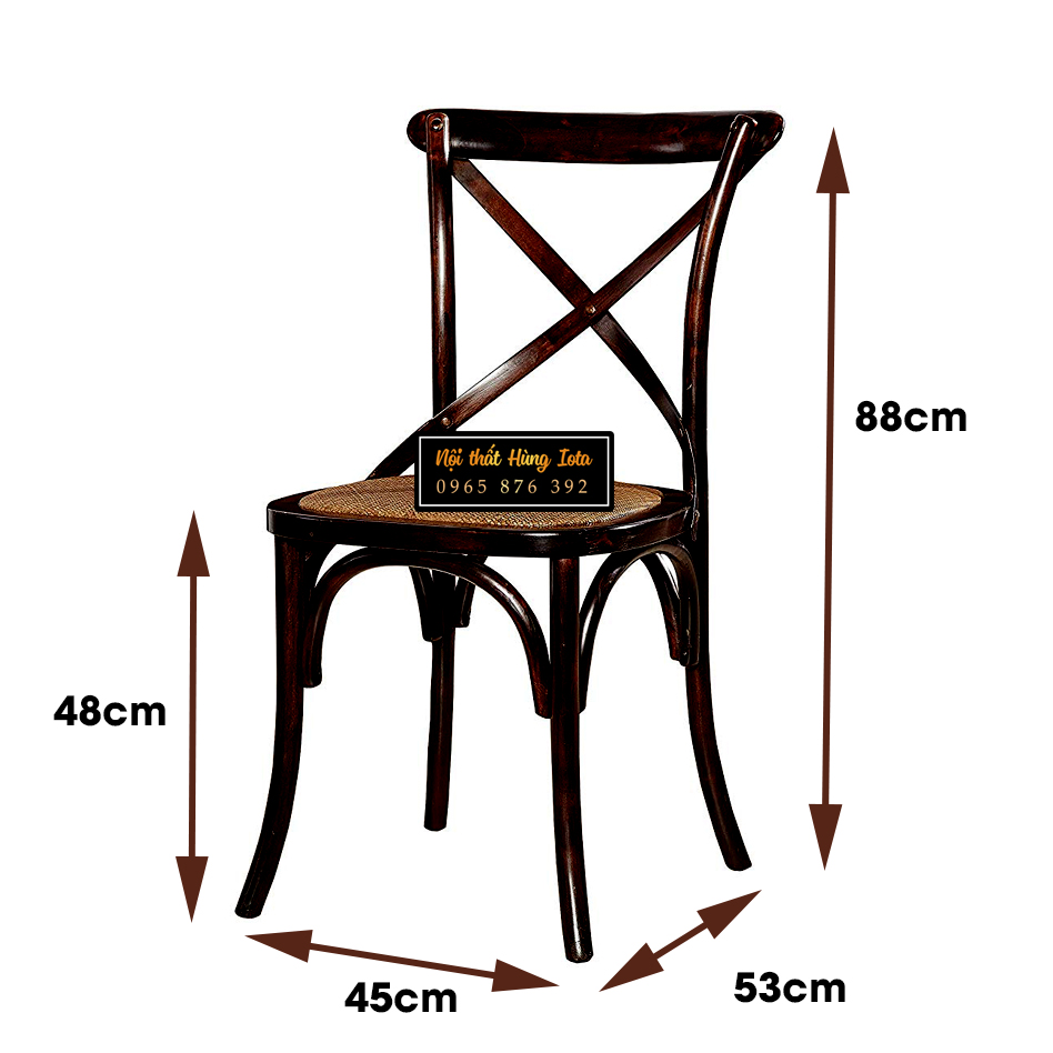 Kích thước ghế bistro gỗ - xưởng sản xuất ghế gỗ bistro