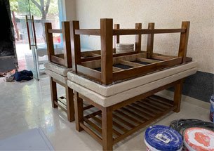 Thumb giường spa màu gỗ trầm cho phòng khám ở Vĩnh Phúc