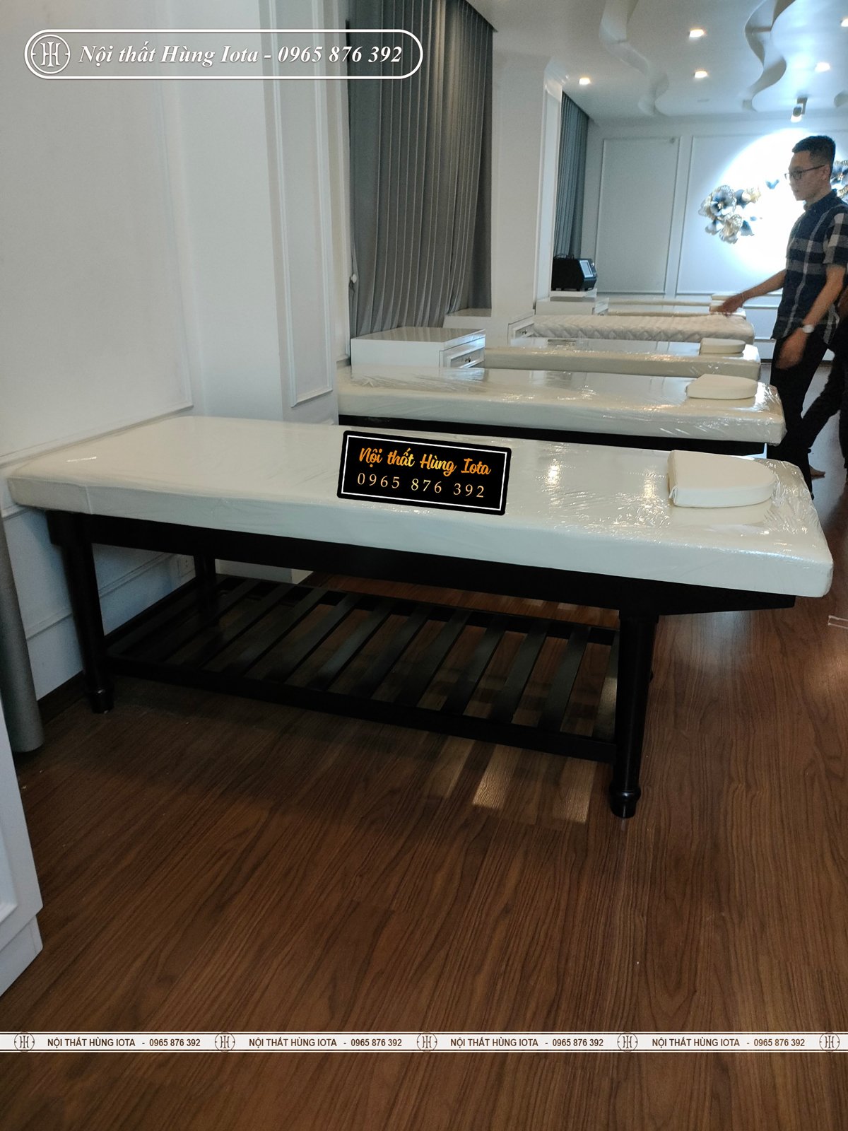 Lắp đặt giường spa màu đen ở Thái Nguyên