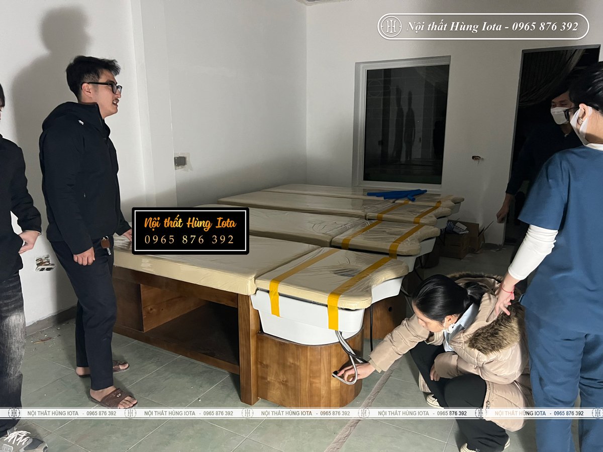 Lắp đặt giường gội đầu spa tại Thái Bình