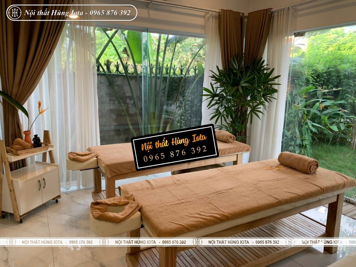 Giường massage cao cấp gỗ sồi tại Quảng Ninh