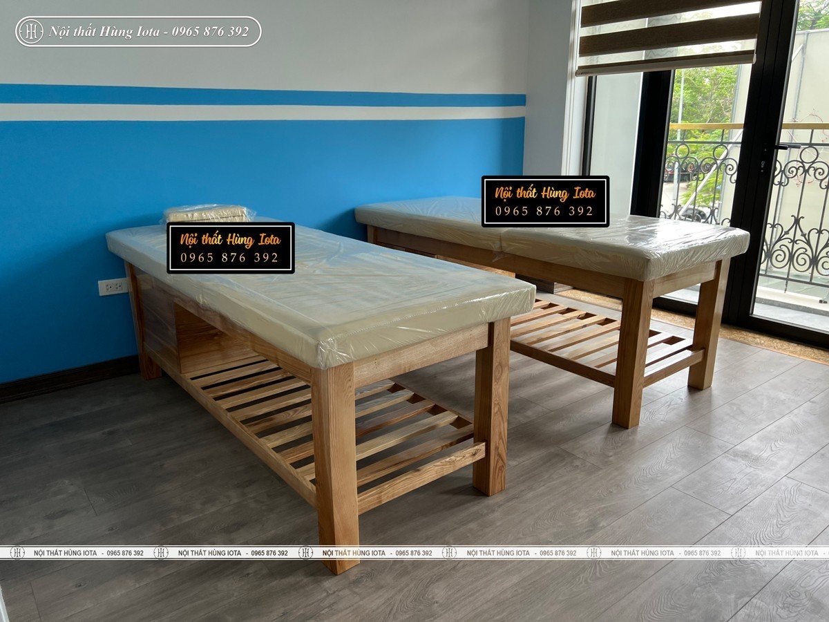 Giường gỗ phòng khám phụ khoa tại Hoàng Mai