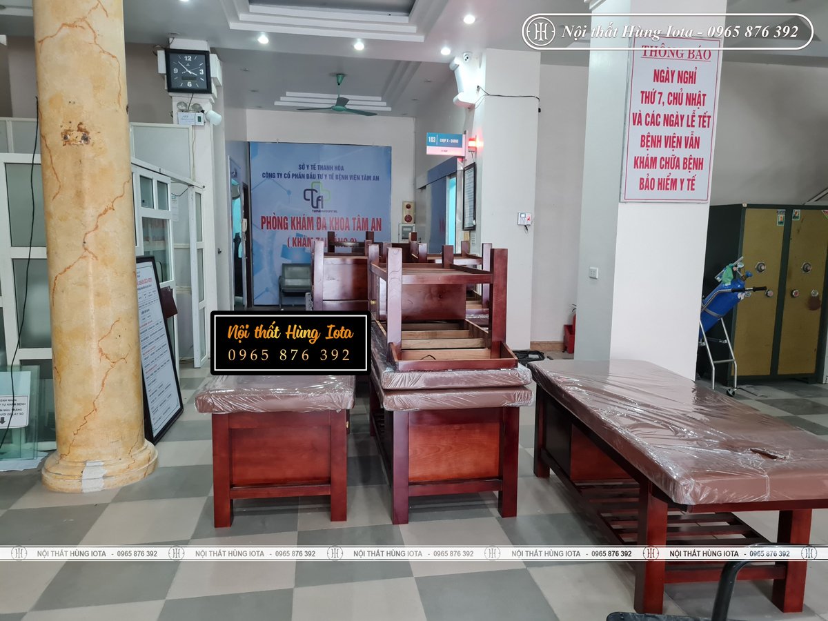 Lắp đặt giường gỗ cho bệnh viện Tâm An - Thanh Hóa