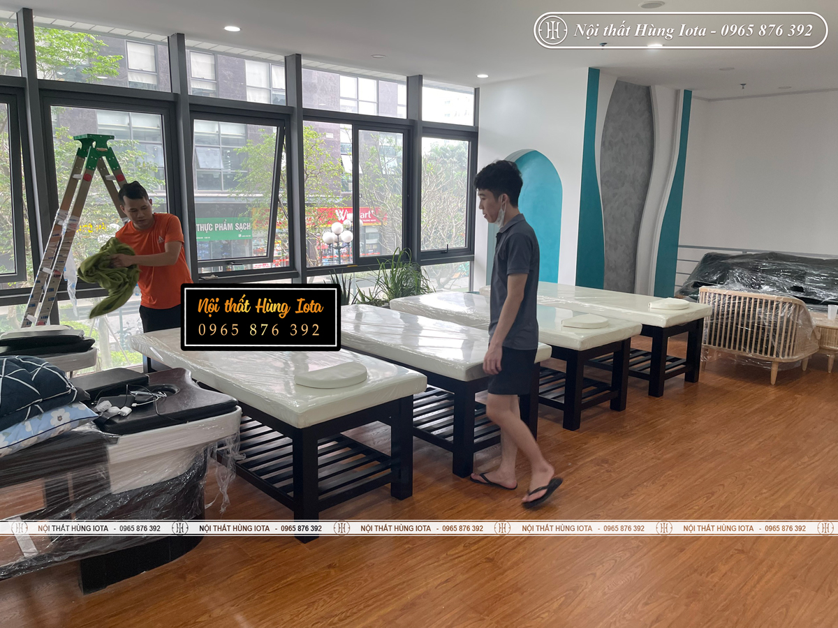 Lắp đặt giường spa massage cao cấp đệm cứng tại chung cư Phạm Văn Đồng