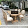 Bàn ghế ăn cổ điển gỗ sồi cao cấp
